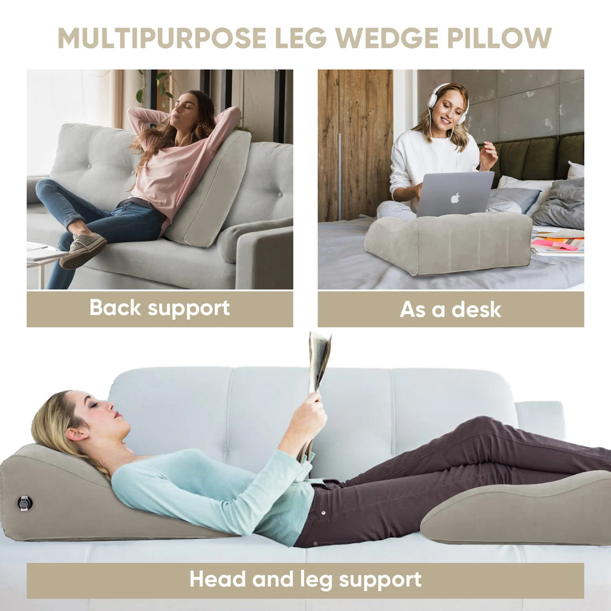 Inflatable Leg Elevation Pillow | Portable Wedge Leg Rest