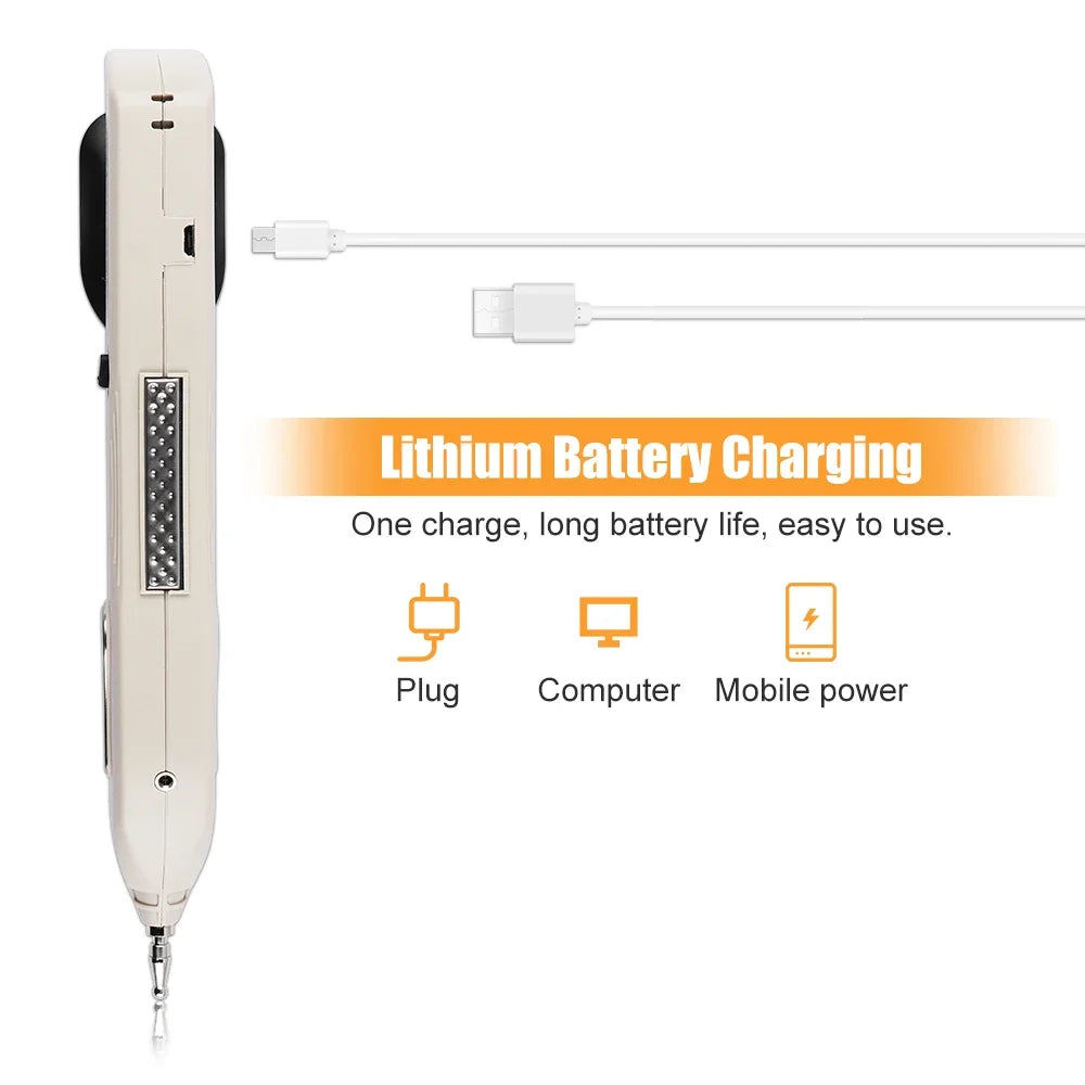 Electric Acupuncture Pen for Pain Relief | Needle-Free Meridian Therapy Massager with LCD Display, 10 Intensity Levels, 3 Tips & Rechargeable Design