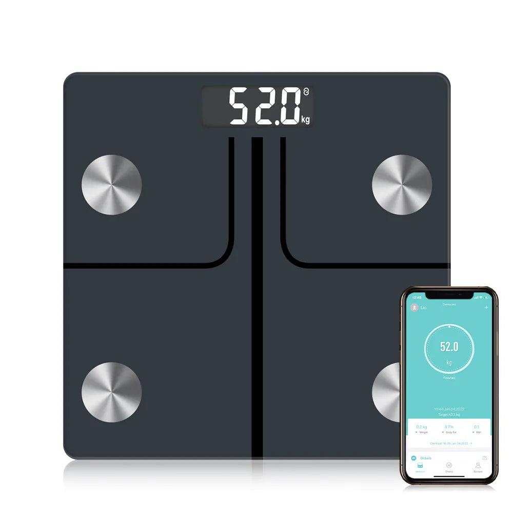 Smart Body Composition Scale with ITO Sensor | 12 Metrics, 0.1 lb Precision, Fitdays Bluetooth App & 400 lb Capacity