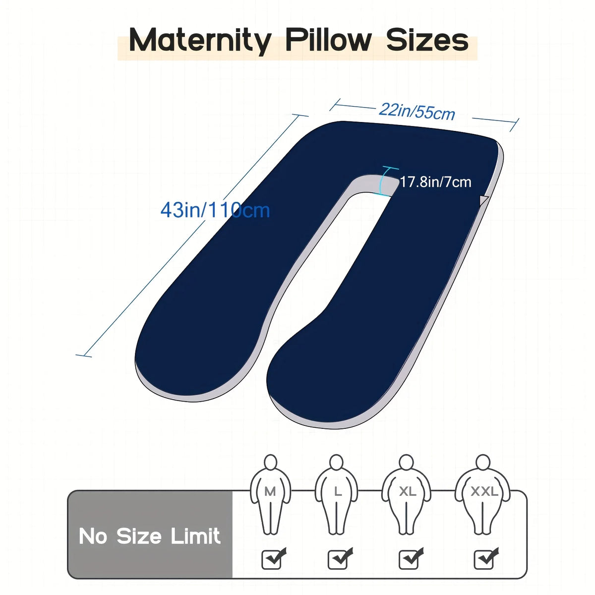 U-Shaped Body Pillow with Removable Fleece Cover