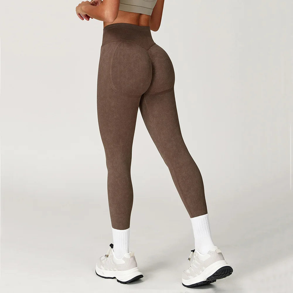 Seamless Yoga Leggings for Women | High Waisted Ribbed Workout Leggings with Stretch Compression Fit
