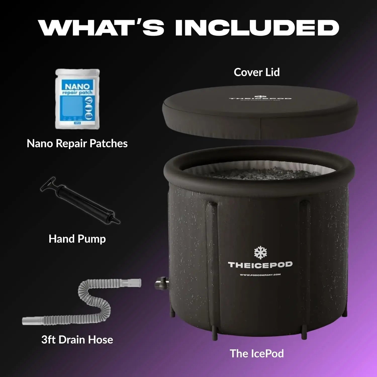 Ice Bath Tub | Portable Cold Plunge Tub for Adults, 84-Gallon Inflatable Recovery Bath with Lid & Drain