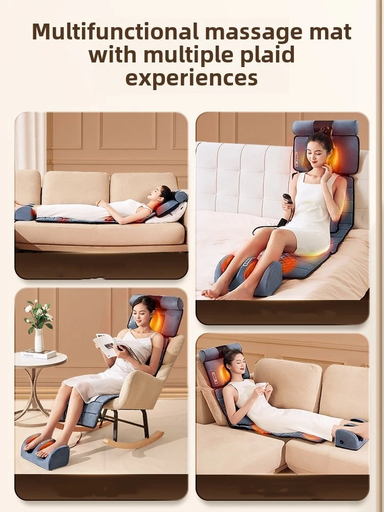 Full Body Massage Mat with Heat | 10-Zone Vibration Massage Mattress for Back, Waist, Hips, Thighs & Calves