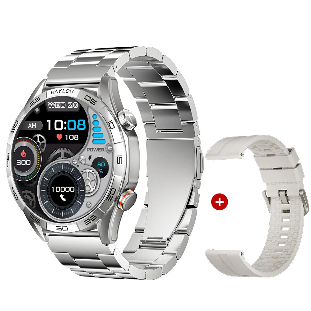Solar 5 Smartwatch | 1.58" AMOLED Display, Bluetooth Calls, 100+ Sports Modes & 24H Health Monitoring Silver
