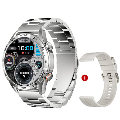 Solar 5 Smartwatch | 1.58" AMOLED Display, Bluetooth Calls, 100+ Sports Modes & 24H Health Monitoring Silver