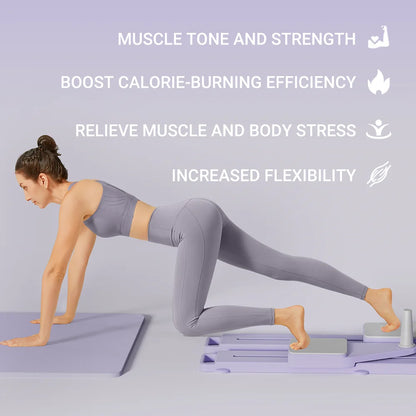 3-in-1 Ab Machine and Ski Trainer | Pilates Core and Leg Workout Board with Resistance Bands, Knee Pads & Silent Rollers