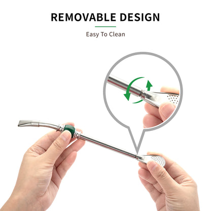 Stainless Steel Bombilla Straw Set | Reusable Yerba Mate Filter Straws with Cleaning Brushes