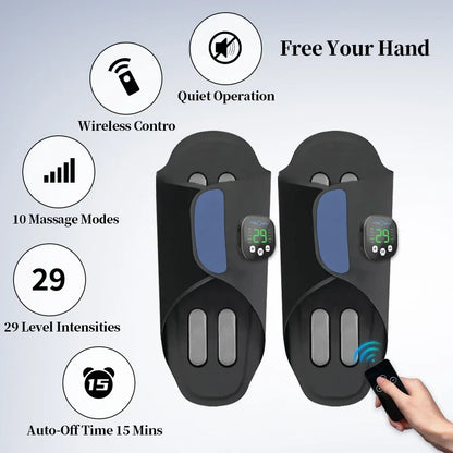 EMS Foot Massager Slippers with Remote | 10 Modes, 29 Intensity Levels, 4 Electrode Pads & USB-C Rechargeable Control