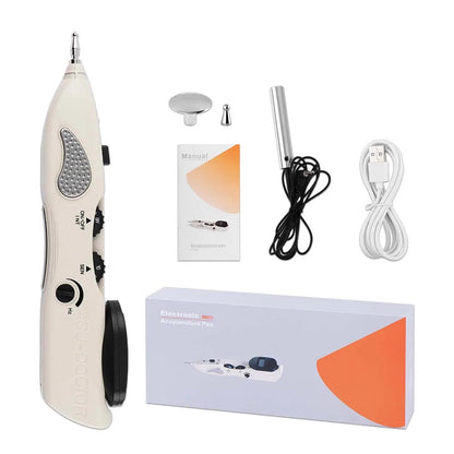 Electric Acupuncture Pen for Pain Relief | Needle-Free Meridian Therapy Massager with LCD Display, 10 Intensity Levels, 3 Tips & Rechargeable Design