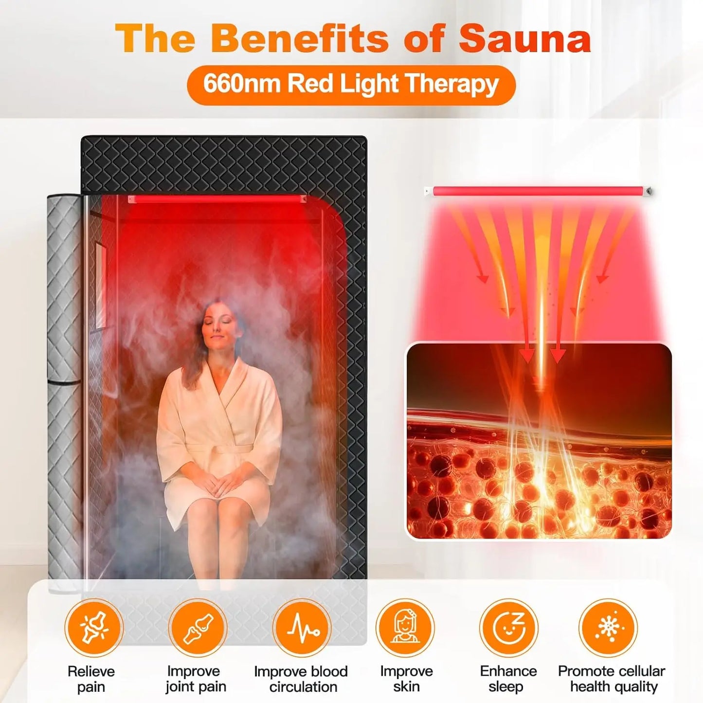 Portable Steam Sauna Tent | Infrared Home Sauna with 2.5L Steam Generator, Chair, 9 Heat Levels & 99-Min Timer