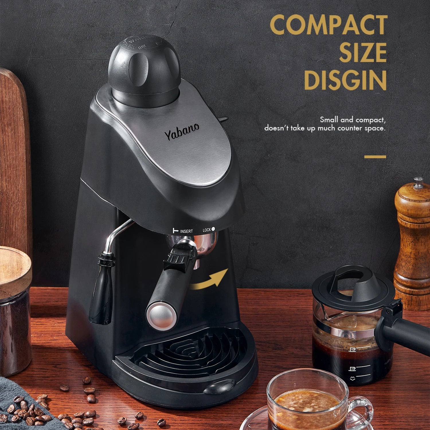 Steam Espresso Machine | 3.5 Bar Pressure, Milk Frother & 4-Cup Brewing
