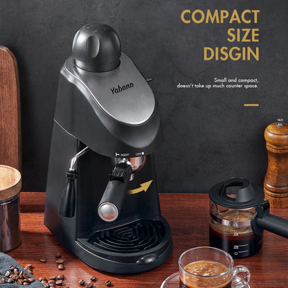 Steam Espresso Machine | 3.5 Bar Pressure, Milk Frother & 4-Cup Brewing