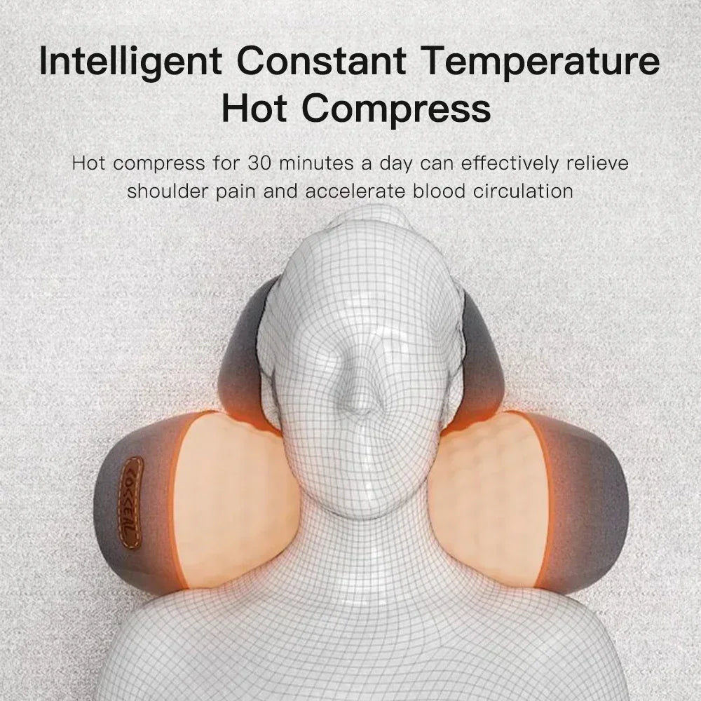 Neck Massage Pillow with Heat, Vibration and Adjustable Air Support