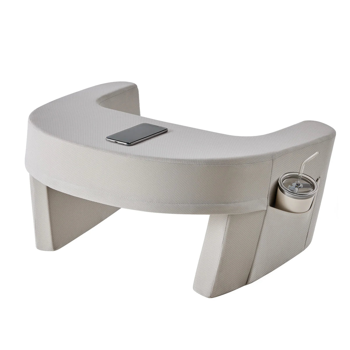 Memory Foam Lap Desk Pillow with Cup Holder & Side Pocket