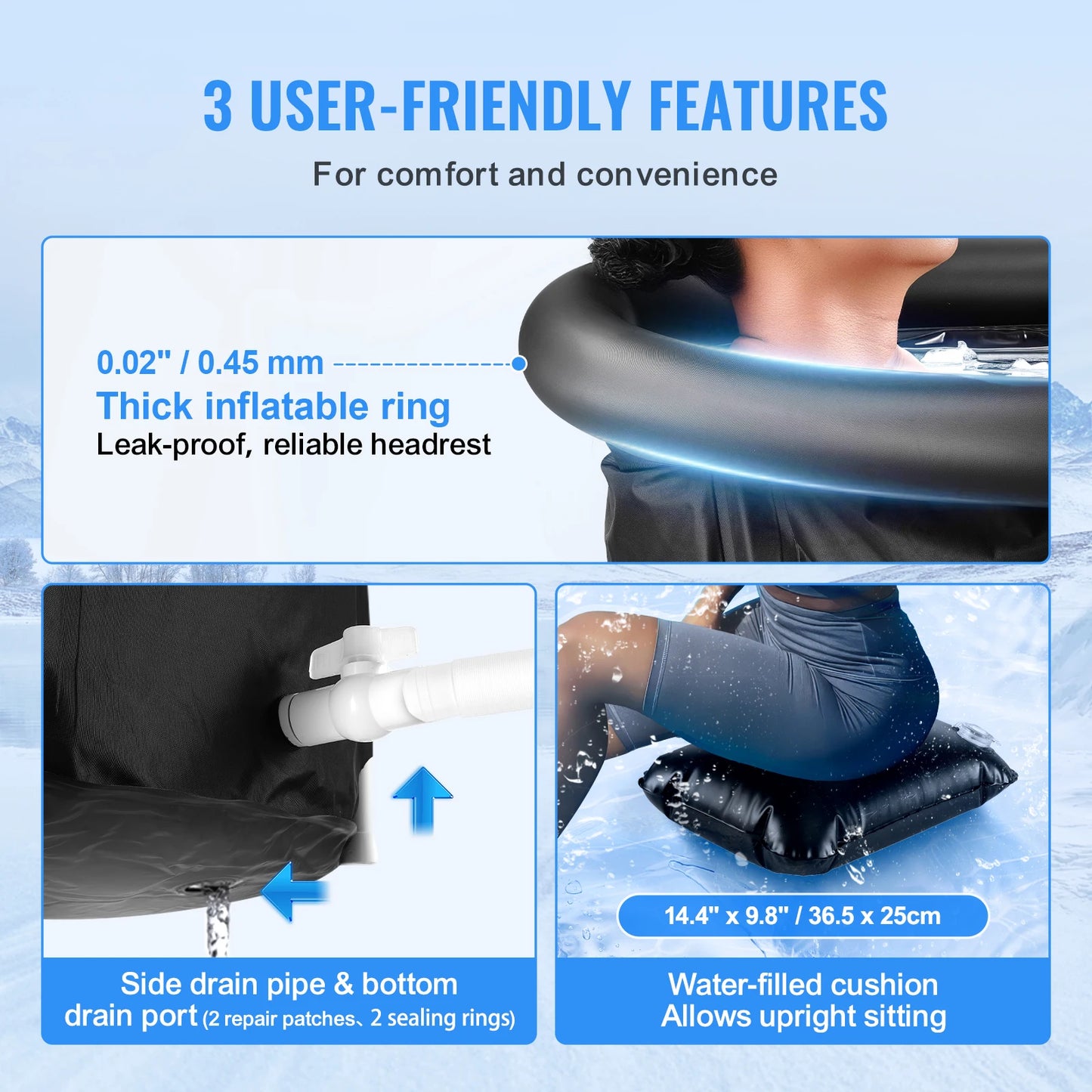 Ice Bath Tub | Portable Cold Plunge Tub for Adults with 3-Layer Insulation, Cover & Carry Bag