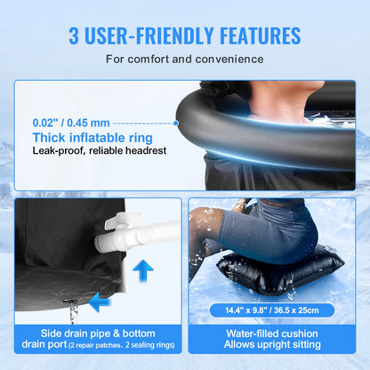 Ice Bath Tub | Portable Cold Plunge Tub for Adults with 3-Layer Insulation, Cover & Carry Bag