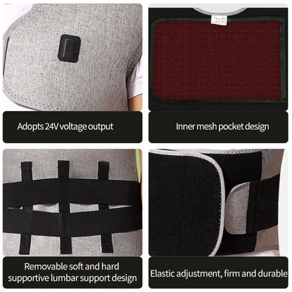 Heated Back and Shoulder Wrap with Red Light | 3 Heat Levels, Adjustable Fit & Optional Vibration Massage