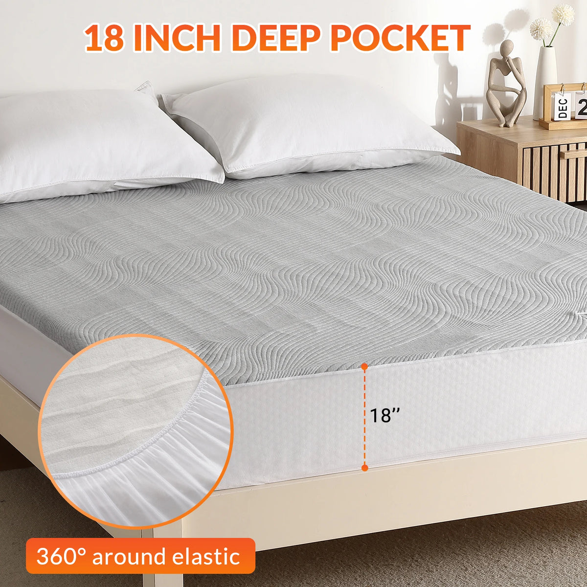 Heated Mattress Pad | 10 Heat Settings & 18-Inch Pocket