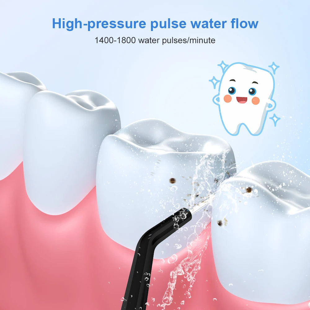 Cordless Water Flosser | Portable Oral Irrigator for Teeth & Gums | Rechargeable, IPX7 Waterproof, 4 Modes, 5 Tips | Deep Dental Cleaning Device