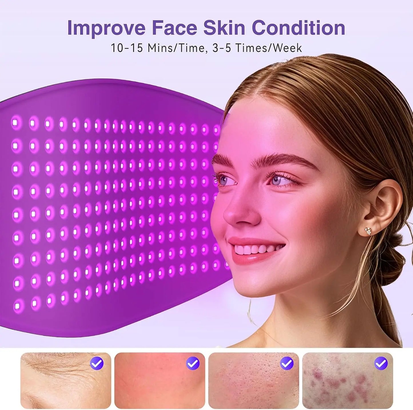 LED Light Therapy Mask | 720-Chip Red Blue Near Infrared Face & Body Skin Care Device with 4 Modes