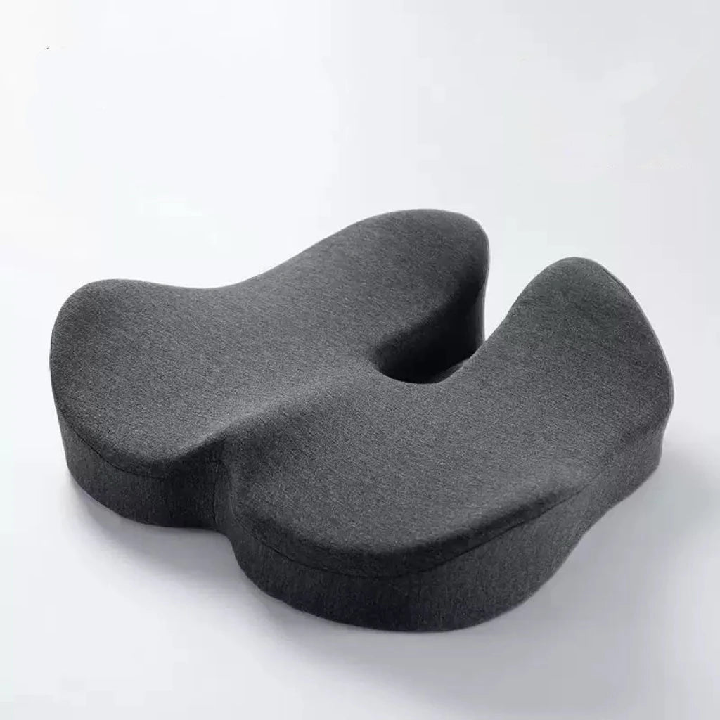 Extra Thick Memory Foam Seat Cushion | Ergonomic Office Chair Cushion for Coccyx, Hip and Tailbone Support Dark Gray 18.1 x 16.9 x 4.7 inches