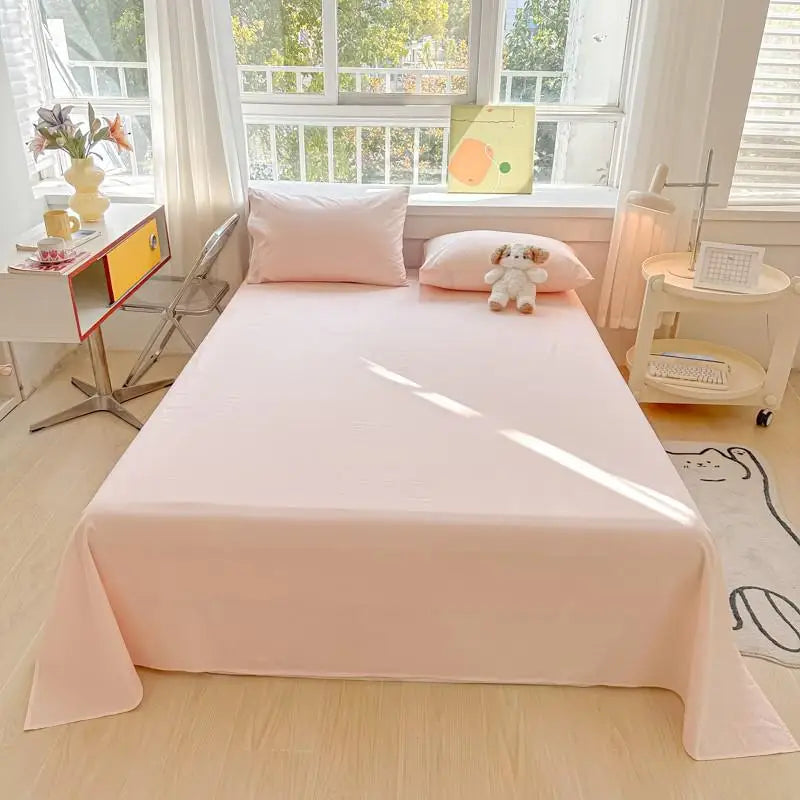 3-Piece Cotton Flat Sheet & Pillowcase Set Color 5