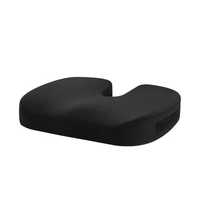 Cooling Gel Memory Foam Seat Cushion | Coccyx Cutout Office Chair Pillow with Non-Slip Base & Breathable Cover Black
