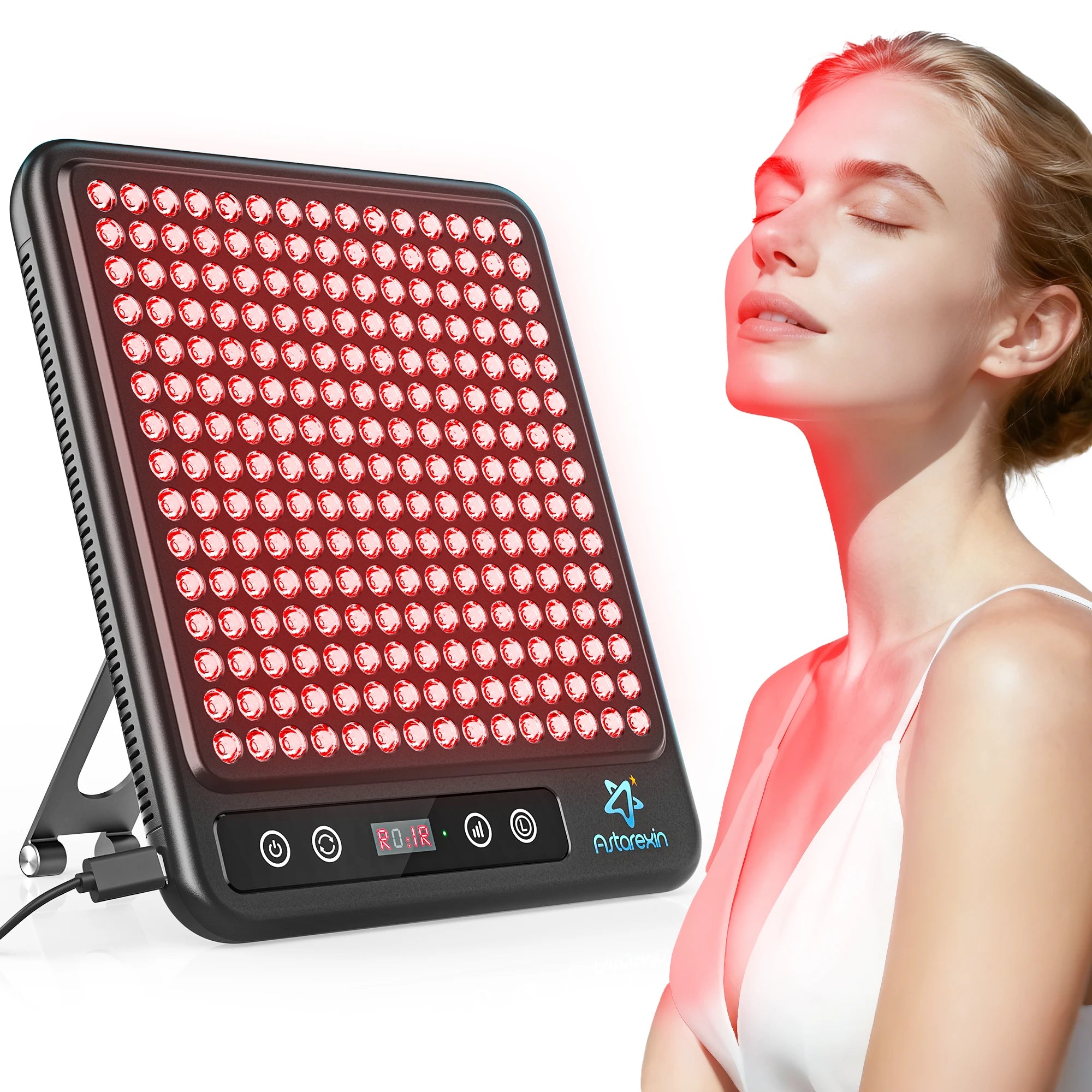 Red Light Therapy Panel | 660nm 850nm Near Infrared Light Therapy Lamp for Face, Body, Skin Care & Wellness Black