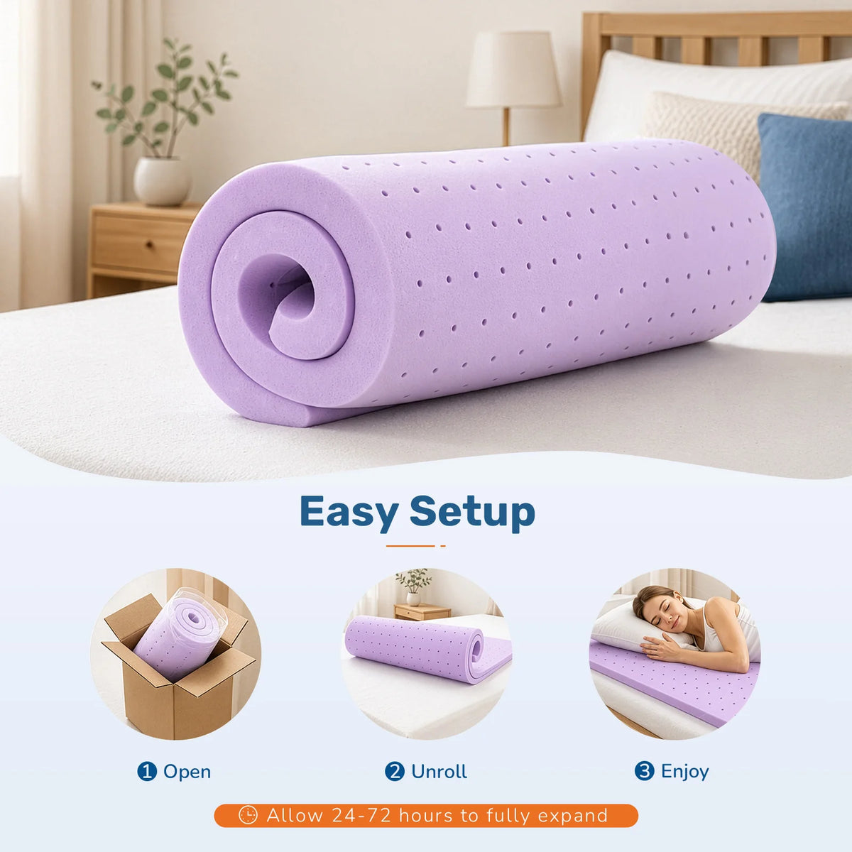 Ventilated Gel Memory Foam Mattress Topper