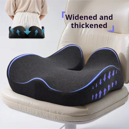 Extra Thick Memory Foam Seat Cushion | Ergonomic Office Chair Cushion for Coccyx, Hip and Tailbone Support