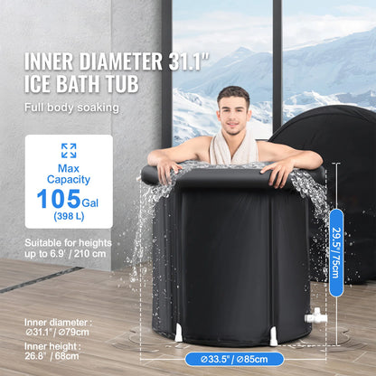 Ice Bath Tub | Portable Cold Plunge Tub for Adults with 3-Layer Insulation, Cover & Carry Bag