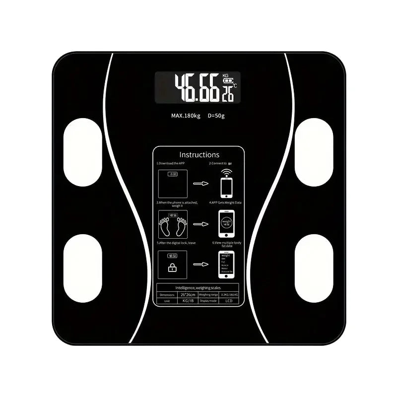 Smart Body Fat Scale | Bluetooth Digital Bathroom Scale with LED Display | Body Composition Analyzer | Tracks Weight, BMI, Fat & More