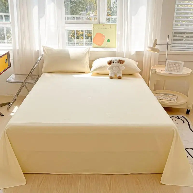 3-Piece Cotton Flat Sheet & Pillowcase Set Color 4