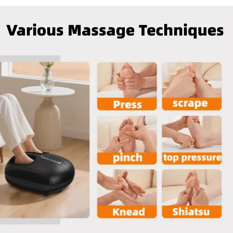 Foot Massager Machine with Heat and Air Compression | Deep Kneading Rollers, Adjustable Intensity, LCD Display & Remote