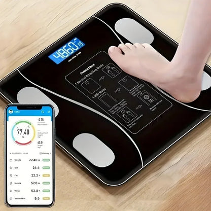 Smart Body Fat Scale | Bluetooth Digital Bathroom Scale with LED Display | Body Composition Analyzer | Tracks Weight, BMI, Fat & More