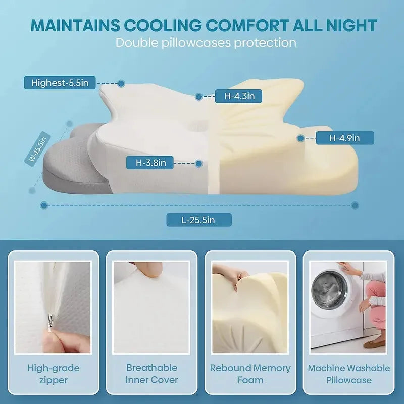 Contour Memory Foam Neck Pillow with Arm Supports