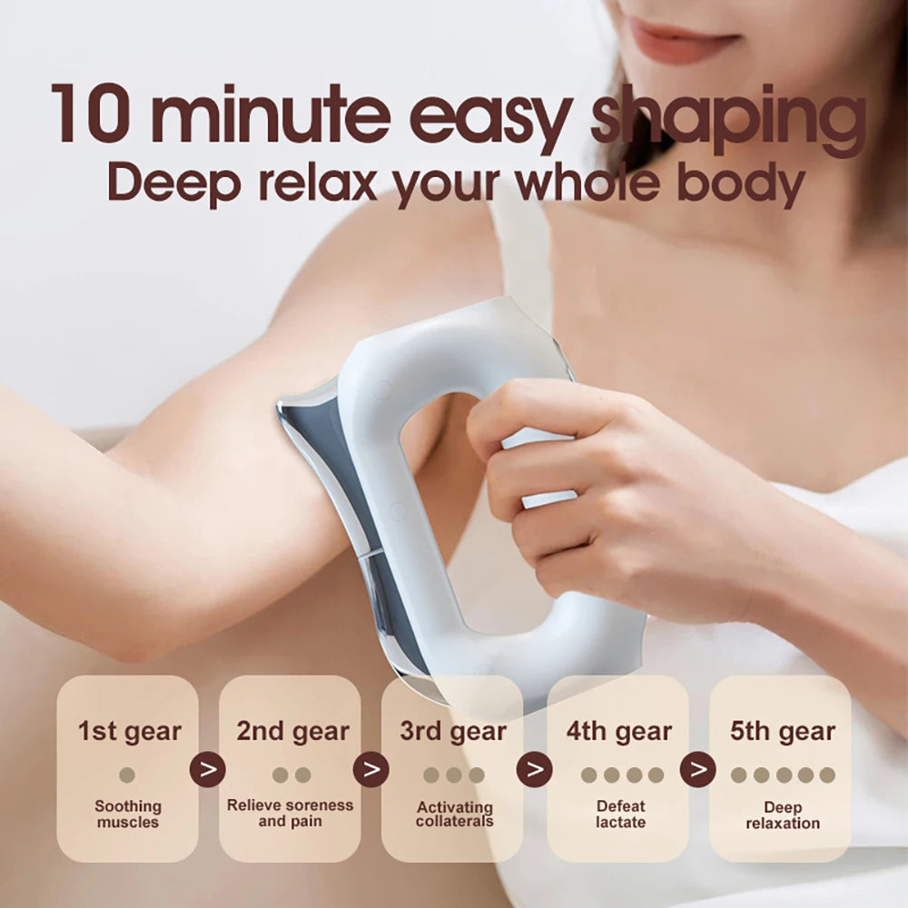 Fascia Scraping Tool Massager with Heat | Electric Muscle Scraper with Microcurrent, Vibration & 5 Heat Levels