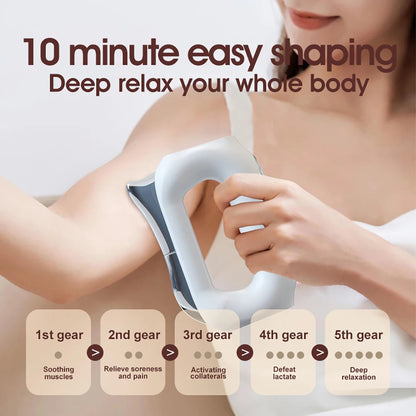 Fascia Scraping Tool Massager with Heat | Electric Muscle Scraper with Microcurrent, Vibration & 5 Heat Levels