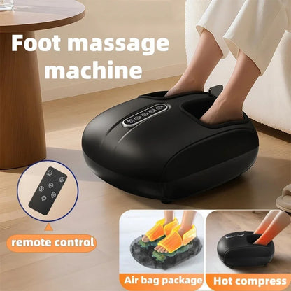 Foot Massager Machine with Heat and Air Compression | Deep Kneading Rollers, Adjustable Intensity, LCD Display & Remote