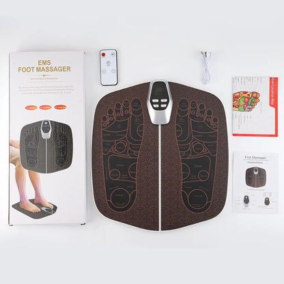 EMS Foot Massager Pad with Remote | 8 Modes, 32 Intensity Levels, USB Rechargeable & 20-Minute Auto Shut-Off