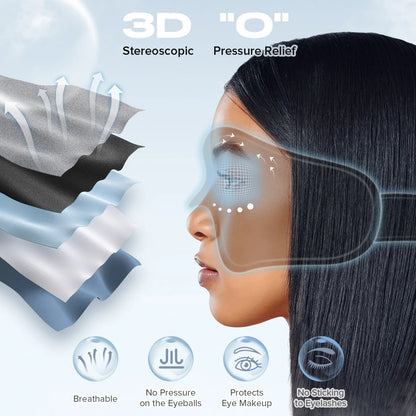 Sleep Headphones Eye Mask | Bluetooth 3D Blackout Sleeping Mask with Wireless Audio for Travel, Naps & Side Sleeping