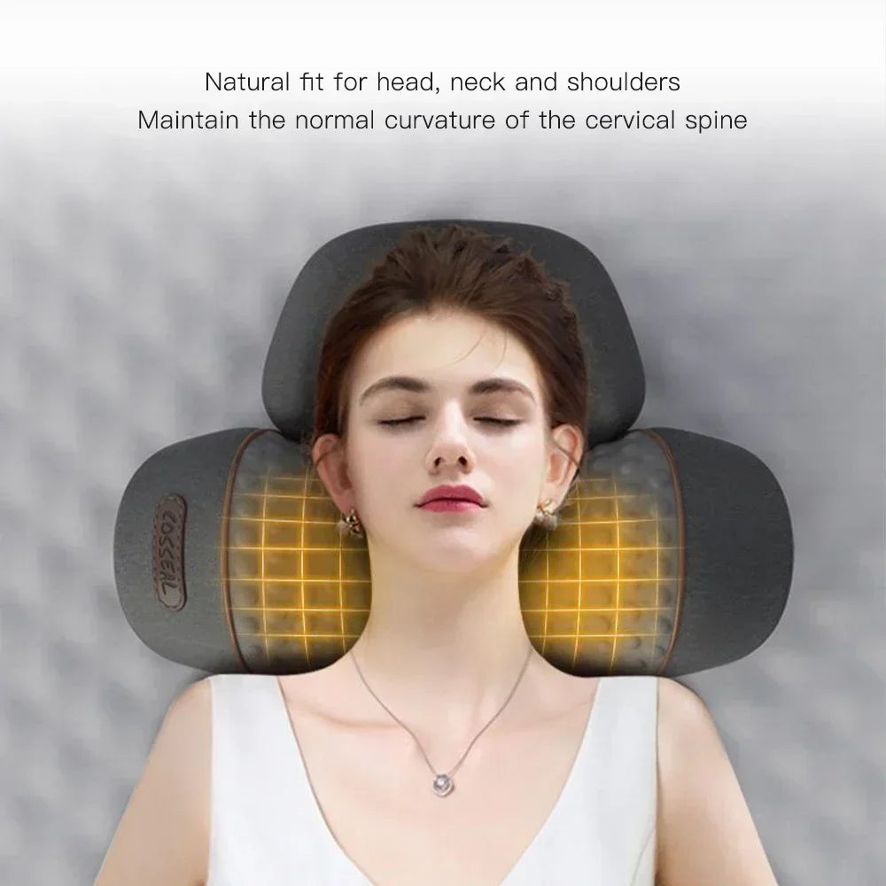 Neck Massage Pillow with Heat, Vibration and Adjustable Air Support