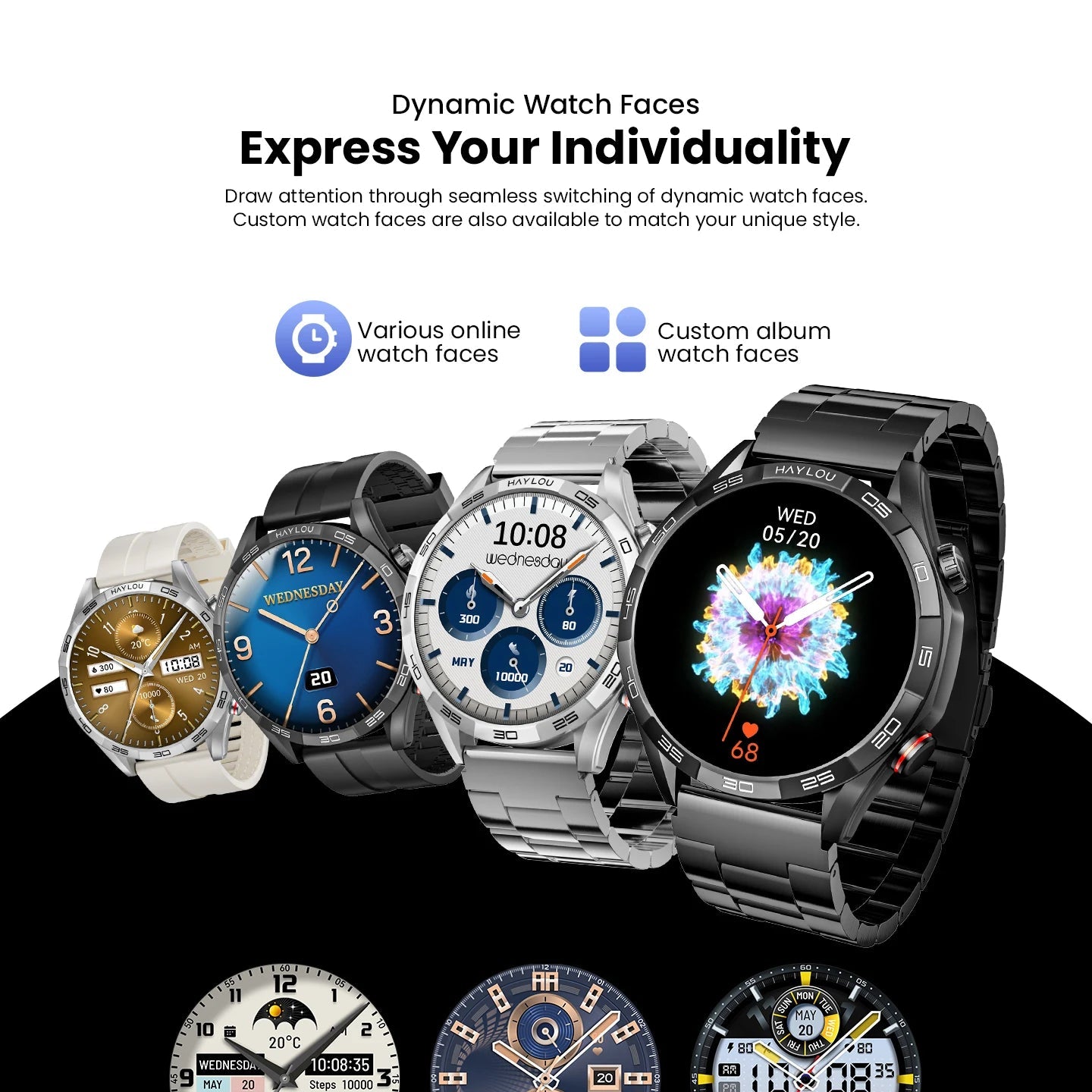 Solar 5 Smartwatch | 1.58" AMOLED Display, Bluetooth Calls, 100+ Sports Modes & 24H Health Monitoring
