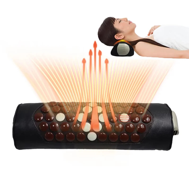 Infrared Neck Heating Pad | Jade Tourmaline Heated Neck Pillow with Adjustable Heat for Neck Pain & Stiffness Relief