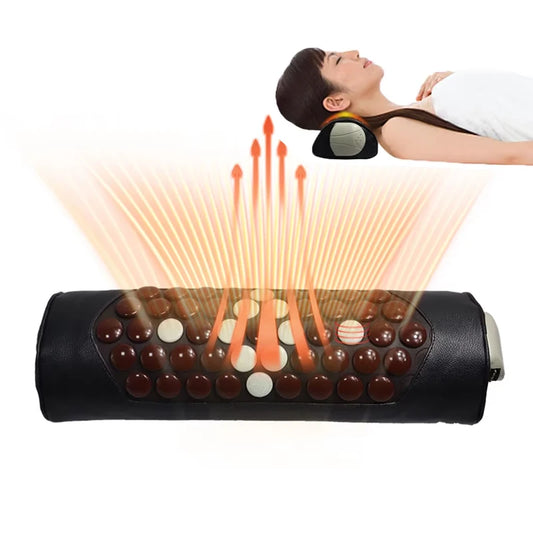 Infrared Neck Heating Pad | Jade Tourmaline Heated Neck Pillow with Adjustable Heat for Neck Pain & Stiffness Relief