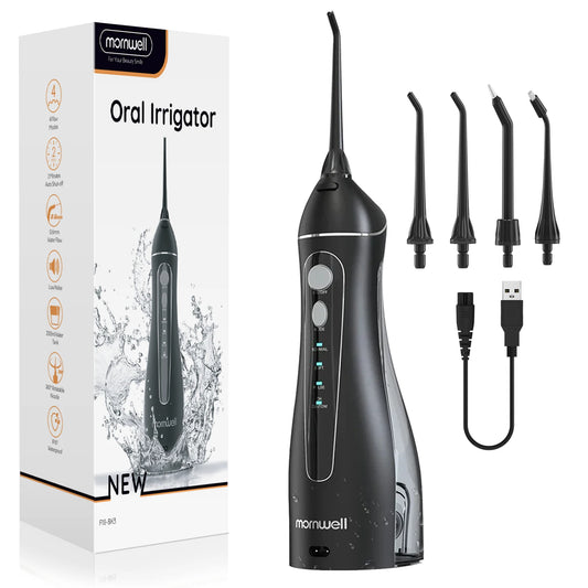 Cordless Water Flosser with 4 Modes, 4 Nozzles and USB Charging