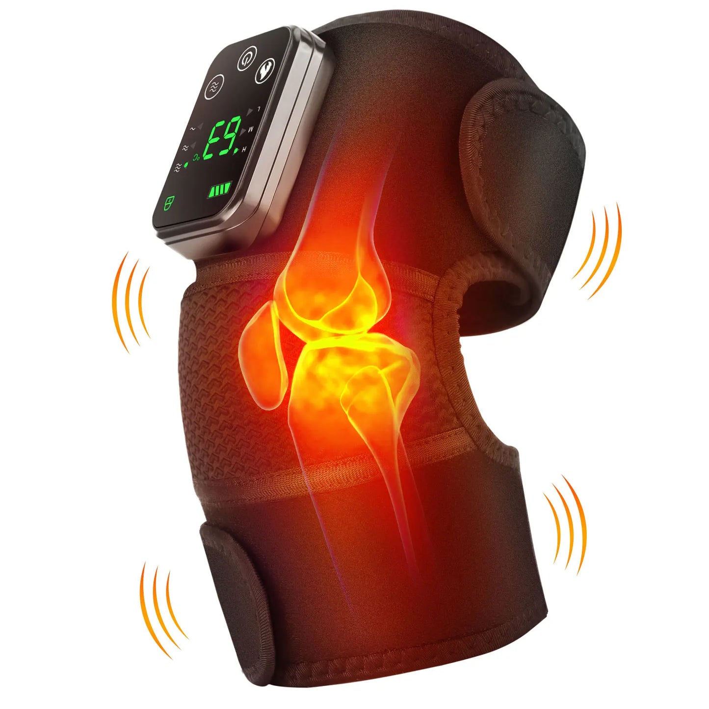 Cordless Heated Knee Massager Pad with Vibration | 3 Heat Levels, 3 Massage Modes, 4000mAh Battery & Adjustable Joint Straps