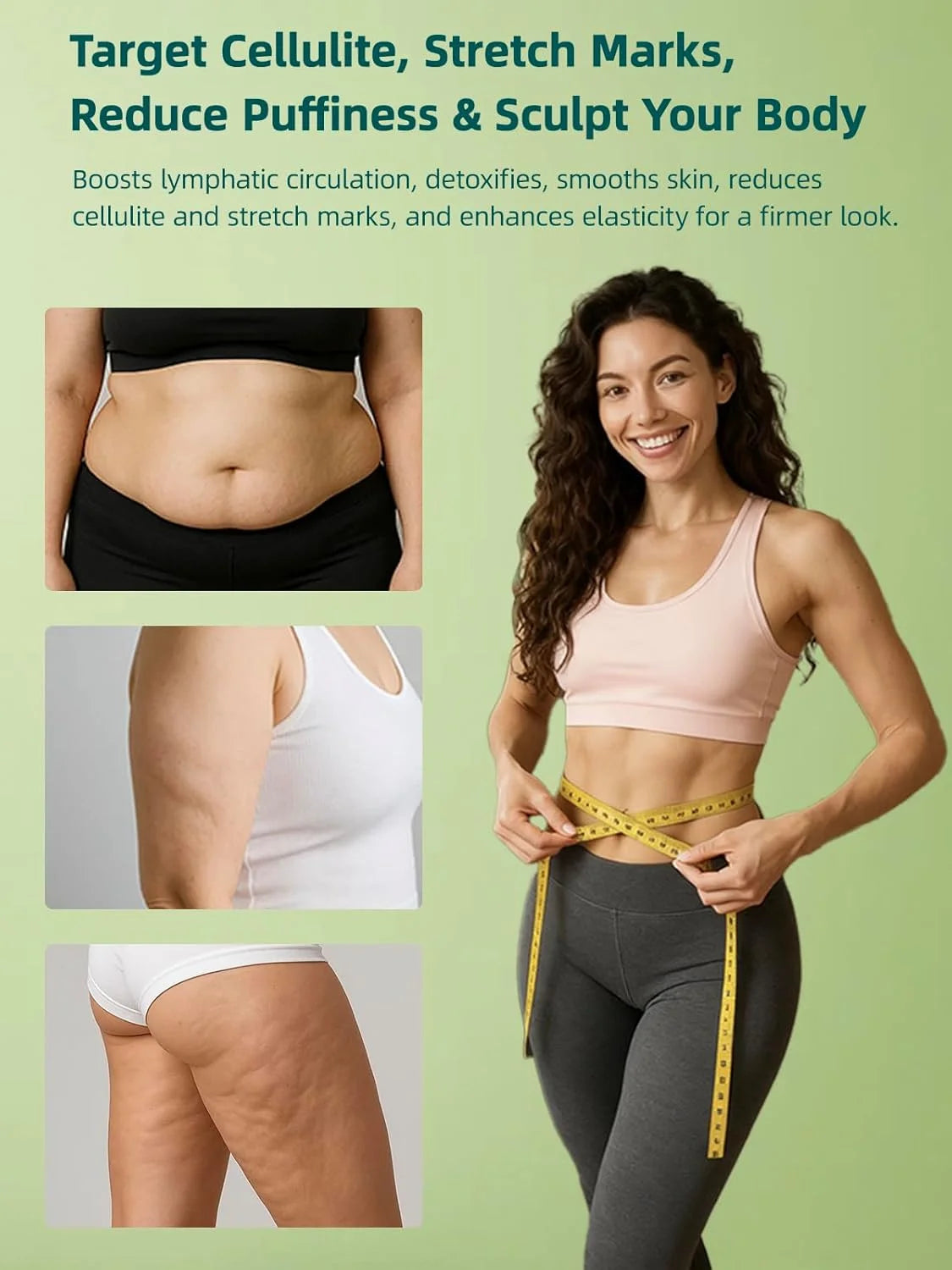 Lymphatic Drainage Massager | Anti Cellulite Body Massager for Legs, Thighs, Belly, Arms & Waist