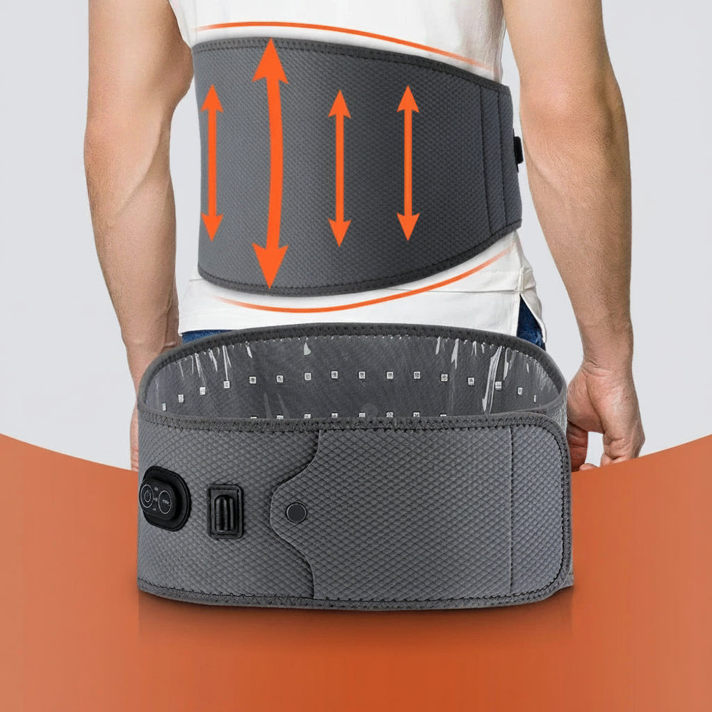 Red Light Therapy Belt | 660nm 850nm Near Infrared Waist Wrap for Lower Back, Lumbar Support & Pain Relief