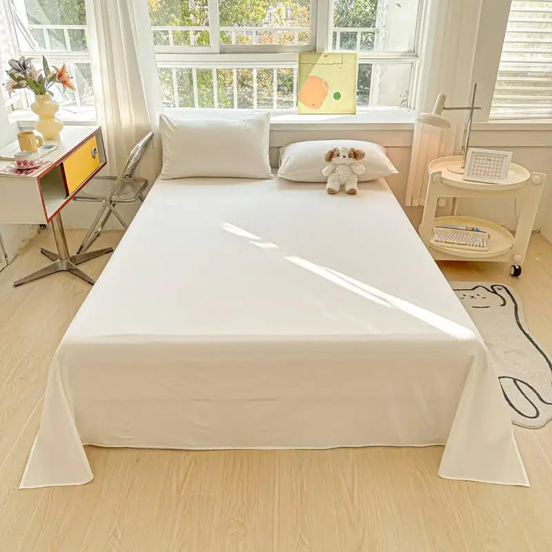 3-Piece Cotton Flat Sheet & Pillowcase Set Color 1